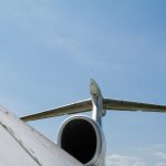 Engine on the vertical stabilizer of the aircraft